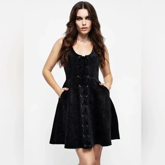 Disturbia Valar Lace Up Mini Dress - Picture 1 of 8